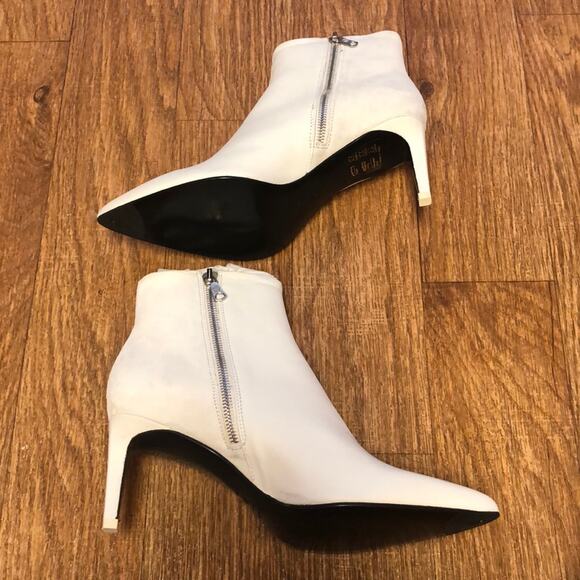 Rag & Bone Beha White Suede Leather Stiletto Ankle Boot Size 8.5 (38.5) - Picture 6 of 16